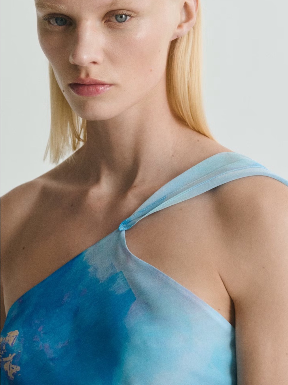 NWT Mango Asymmetrical Blue Dress scarf - Picture 4 of 5